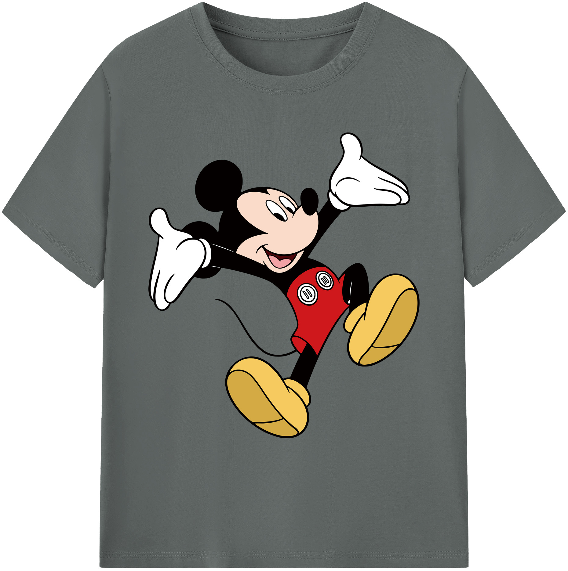 ミッキーマウス Mickey Mouse 綿100％ メンズ半袖Tシャツ｜肌触りやわらか＆通気性